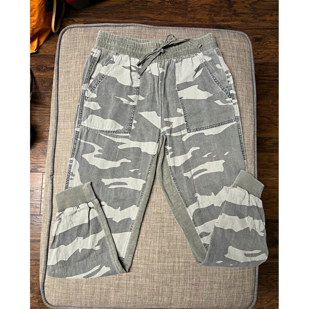 Splendid Green Grey Camo Drawstring Jogger Pants Size S